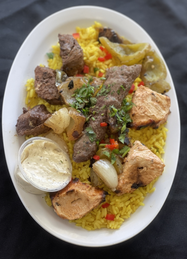 Order 4. Shish Combo Plate food online from Shish Grill store, San Ramon on bringmethat.com
