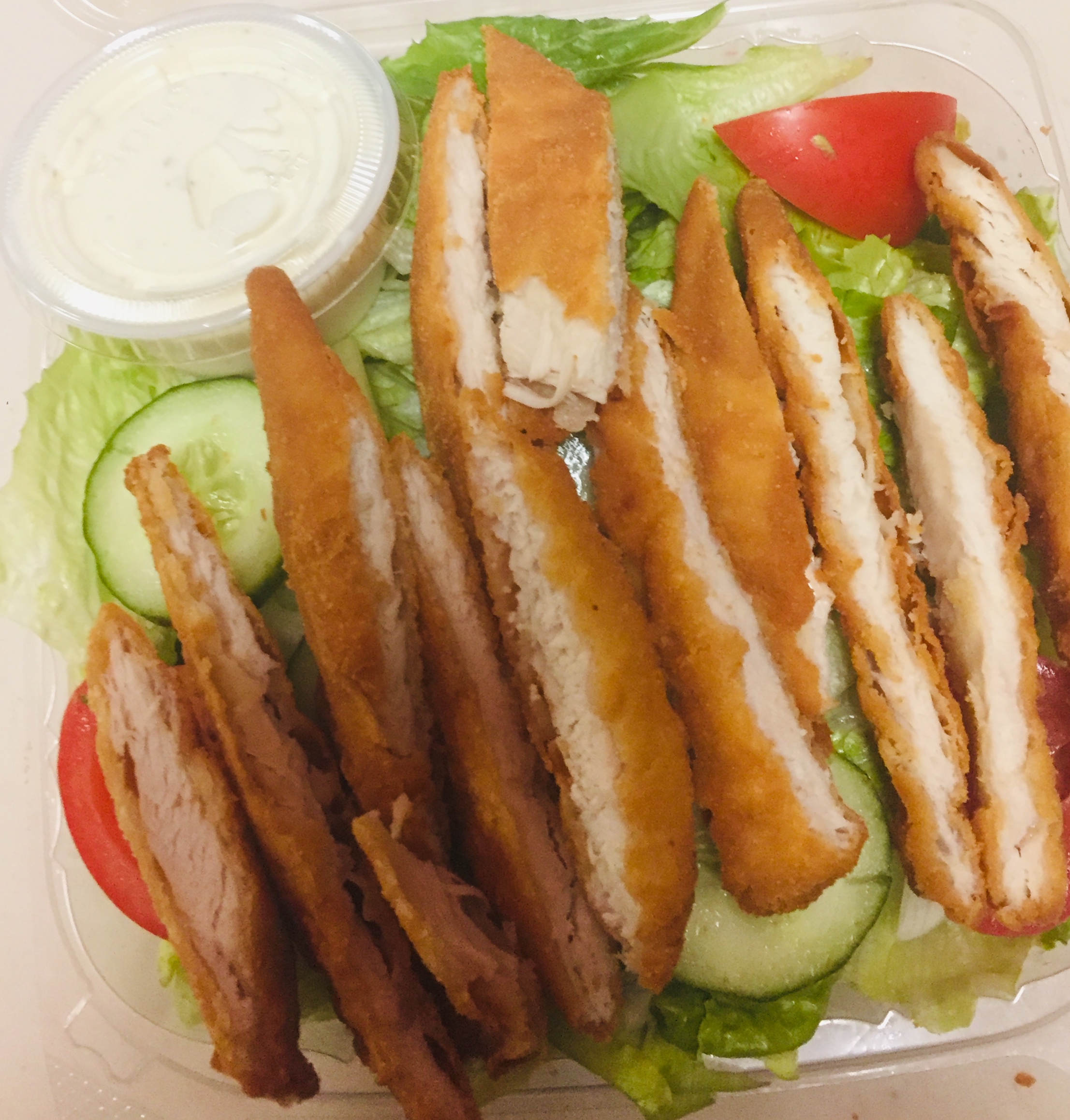 Order **Chick Tender Salad food online from Pizza Queen store, Providence on bringmethat.com