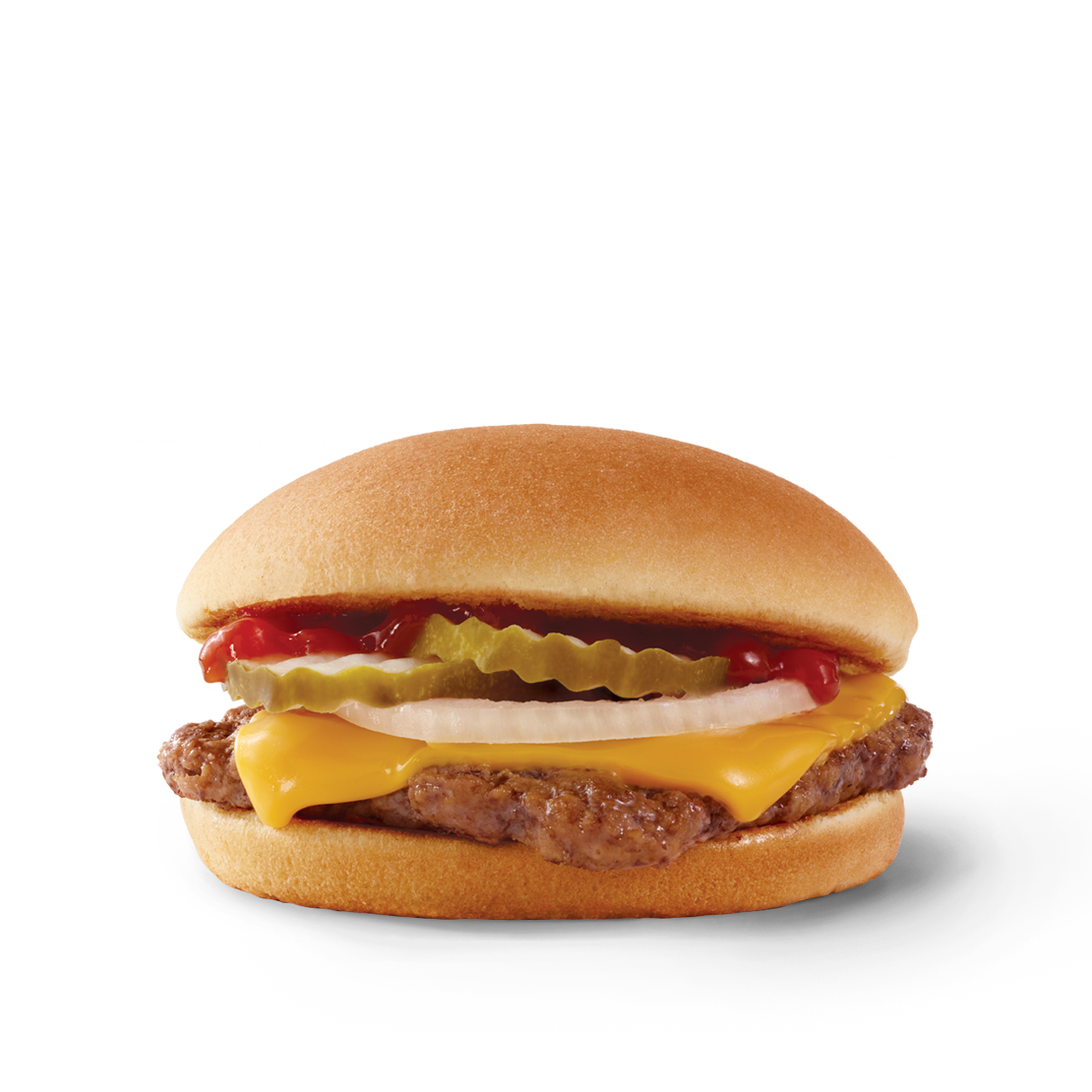 Order Jr. Cheeseburger food online from Wendy store, Columbus on bringmethat.com