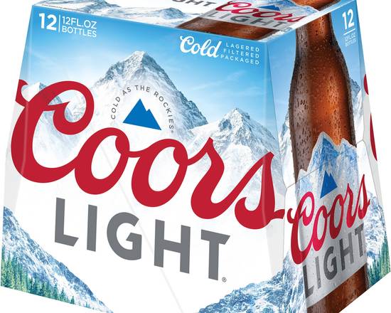 Order Coors Light, 12pk-12oz bottle beer (4.2% ABV) food online from 50th Street Liquor, Beer & Wine store, Lubbock on bringmethat.com