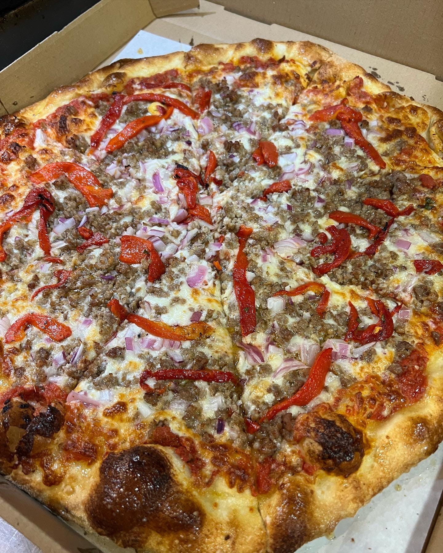 Order Salsiccia Pizza - Medium 14'' (8 Slices) food online from Evo Brick Oven Pizza store, Philadelphia on bringmethat.com