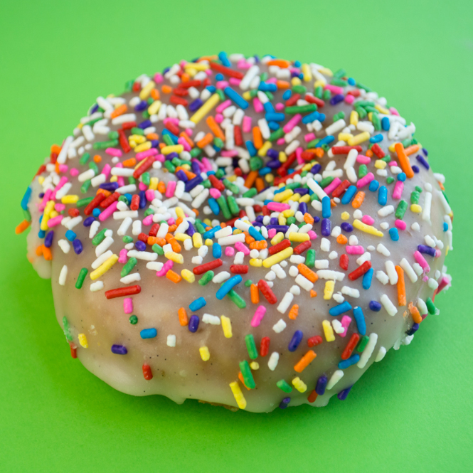 Order Vanilla Sprinkles Basic Donut food online from Db3 Donuts store, Evanston on bringmethat.com
