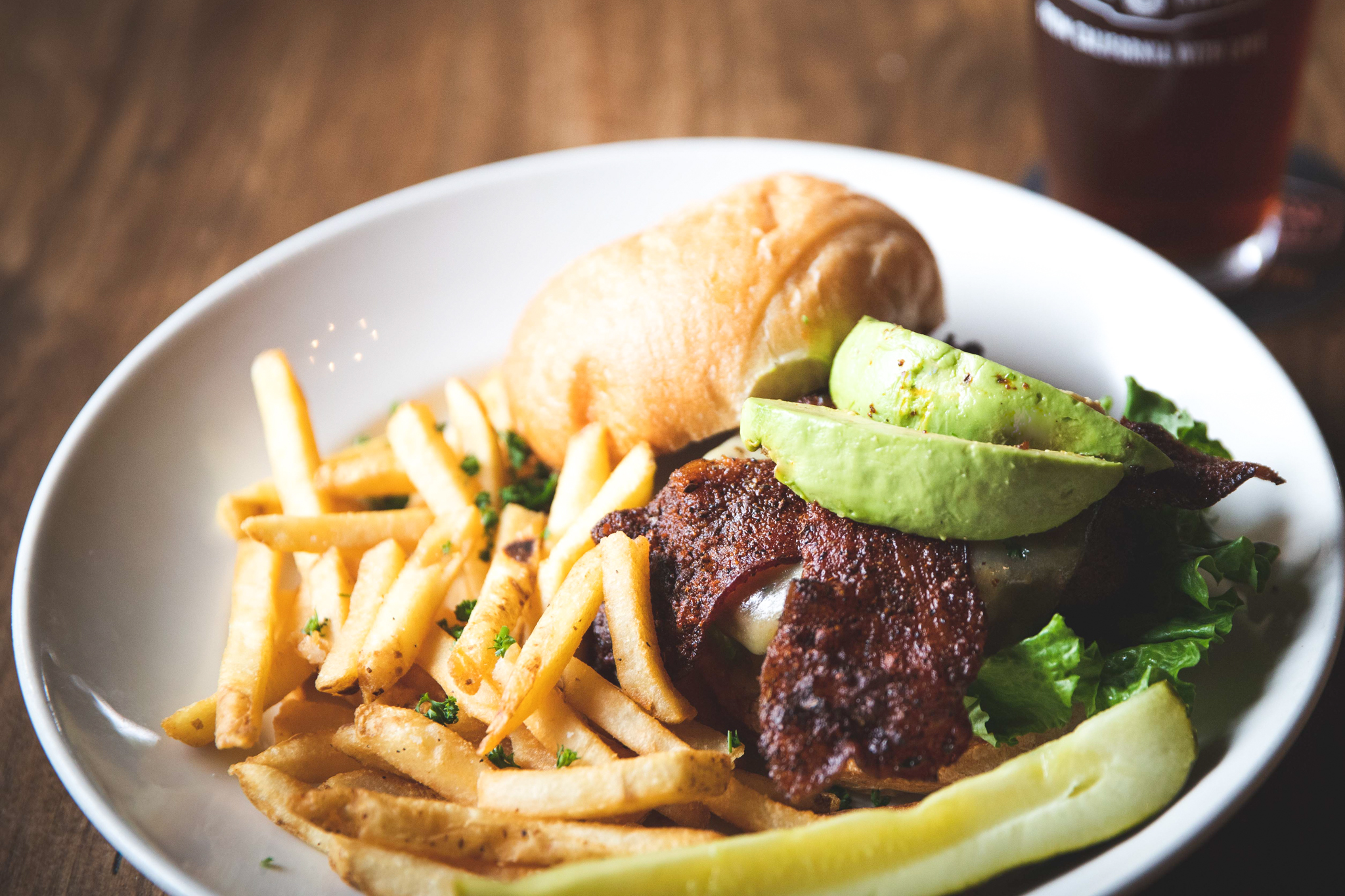 Order Grass-Fed Burger food online from Karl Strauss Brewing Company store, Carlsbad on bringmethat.com