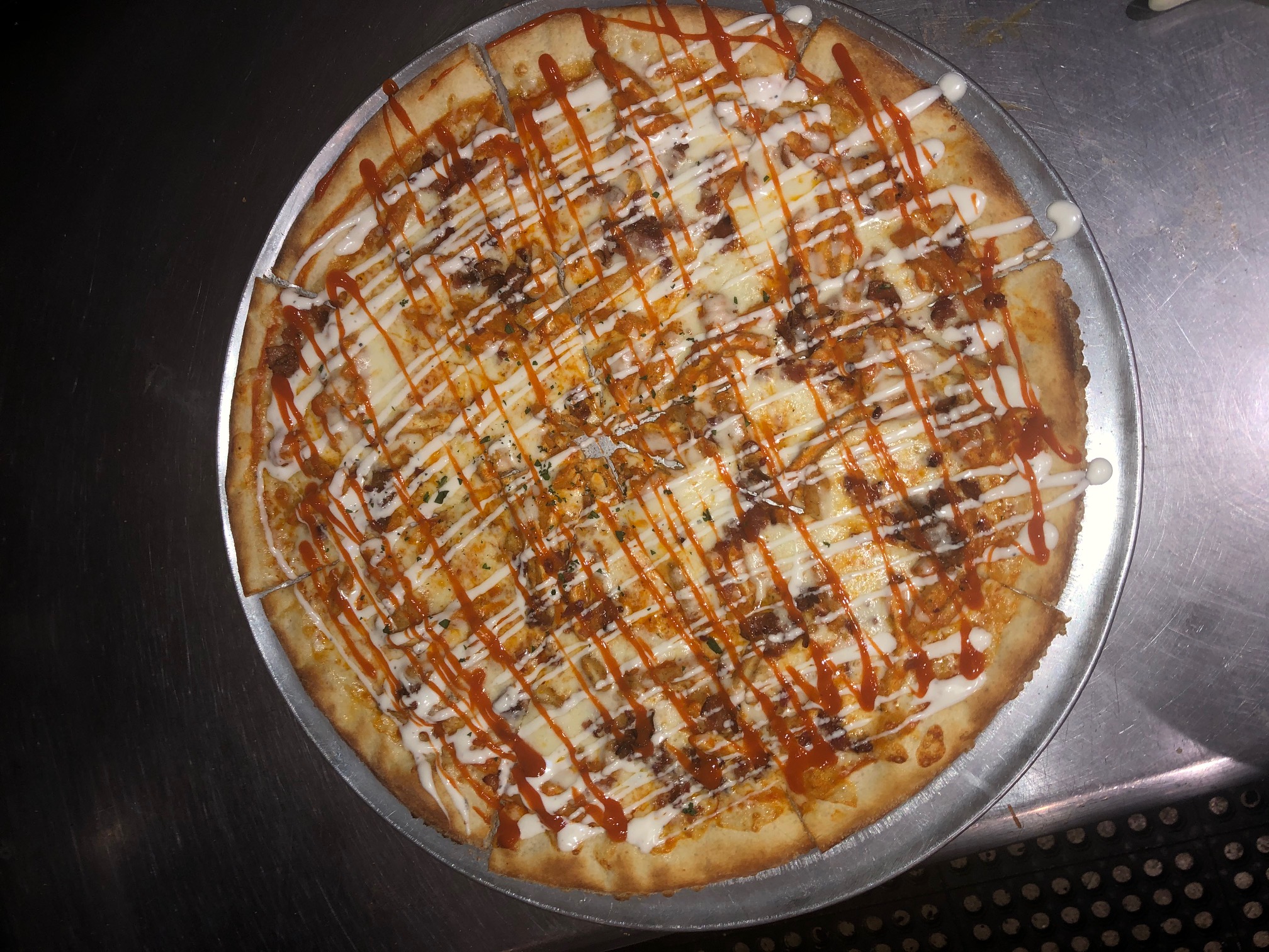 Order Buffalo Chicken Pizza food online from Barzinis Pizzeria store, Deerfield Beach on bringmethat.com