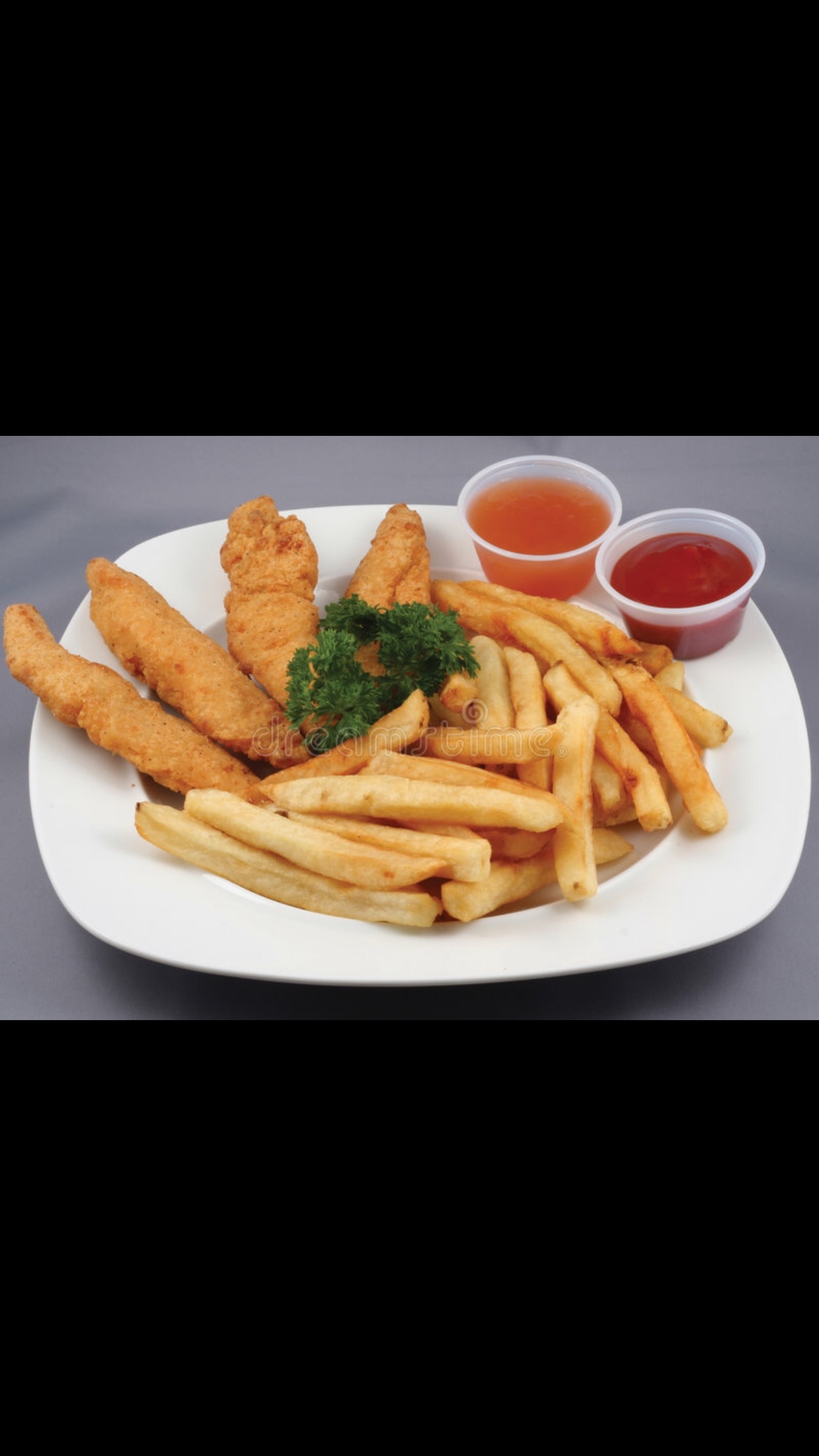 Order Chicken Strips, Fries and 20 oz. Drink Special food online from Papaya Dog store, New York on bringmethat.com