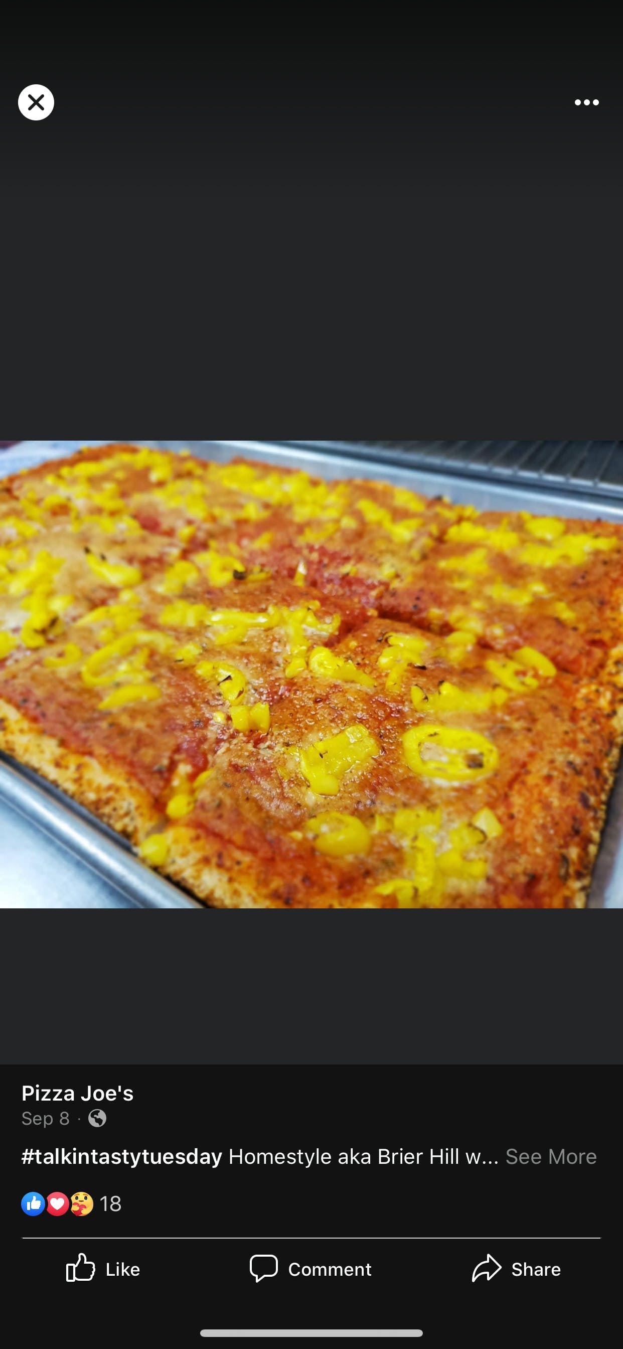 Order Brier Hill Square Pizza - 12" (9 Slices) food online from Pizza Joe's store, Boardman on bringmethat.com