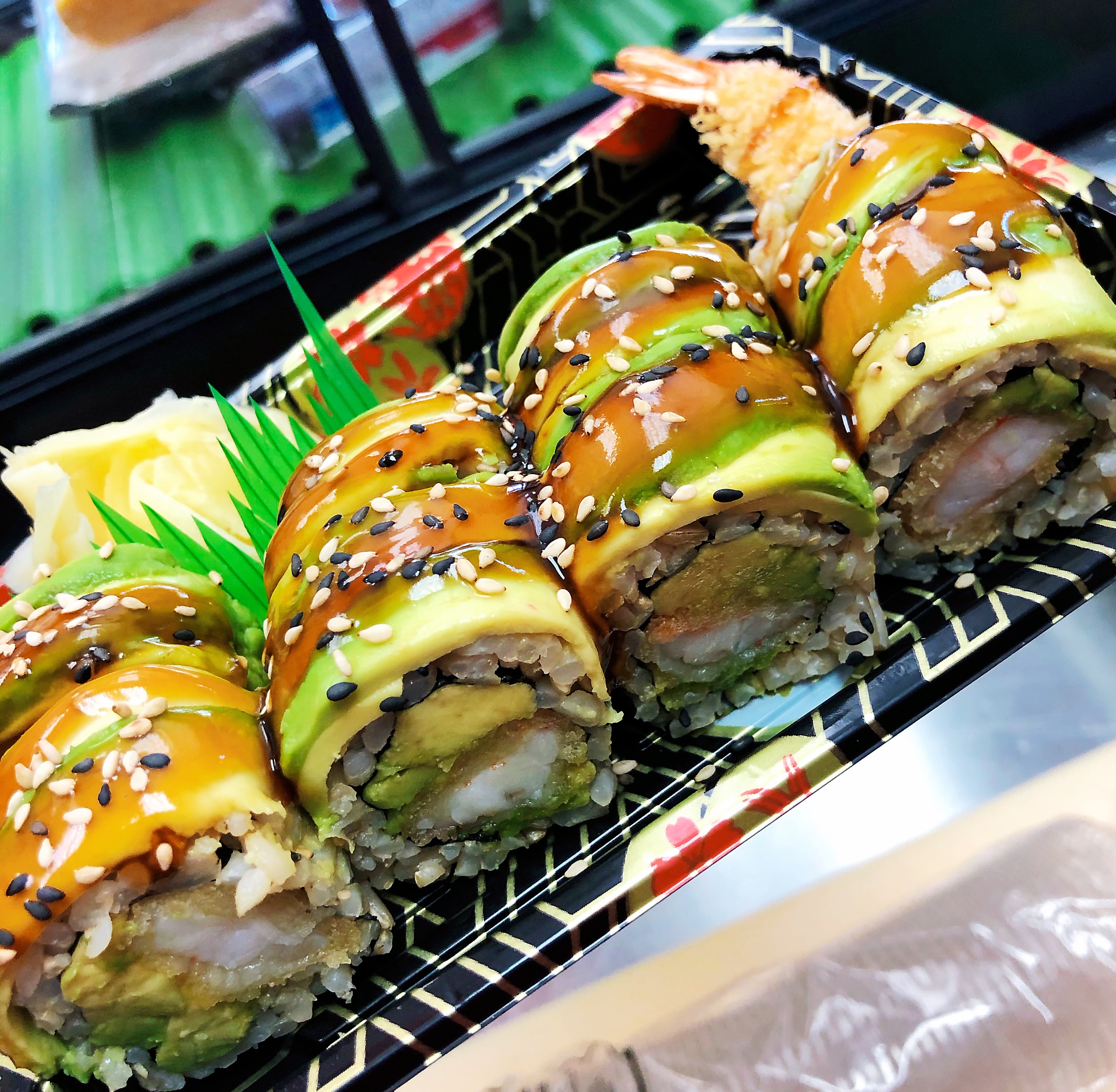 Order JR 72.Green Dragon Roll food online from Asian Express store, Highland Park on bringmethat.com
