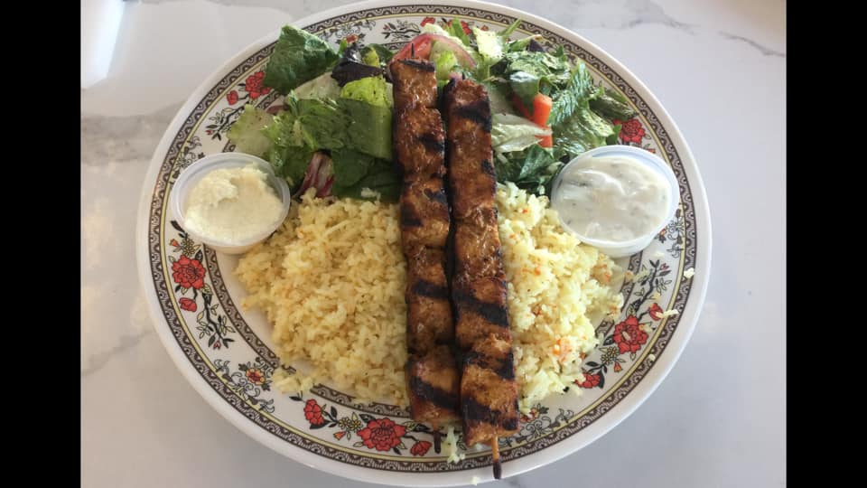 Order 10. Chicken Kabob food online from Wally Cafe store, Rocklin on bringmethat.com