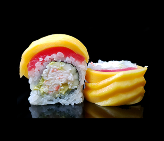 Order Tropical Roll food online from Hamachi Sushi Express store, La Habra on bringmethat.com