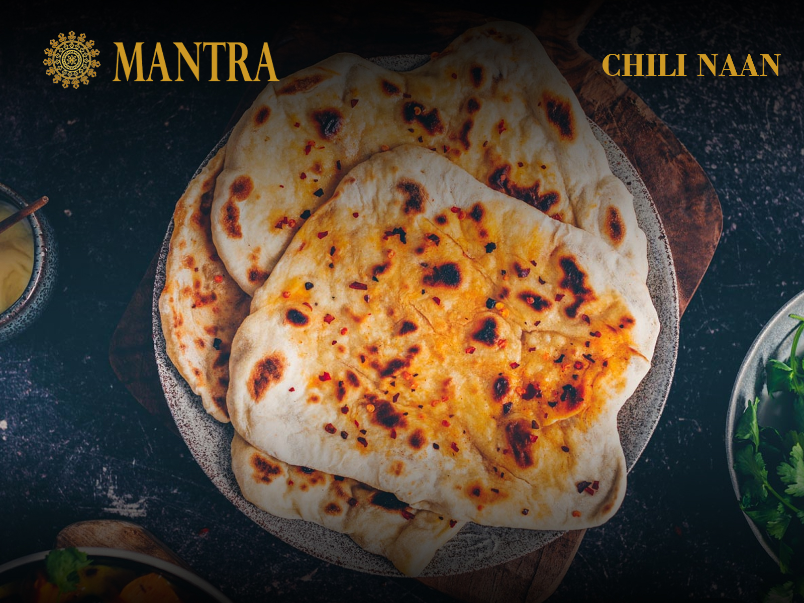 Order Chili Naan food online from Mantra restaurant store, Jersey City on bringmethat.com