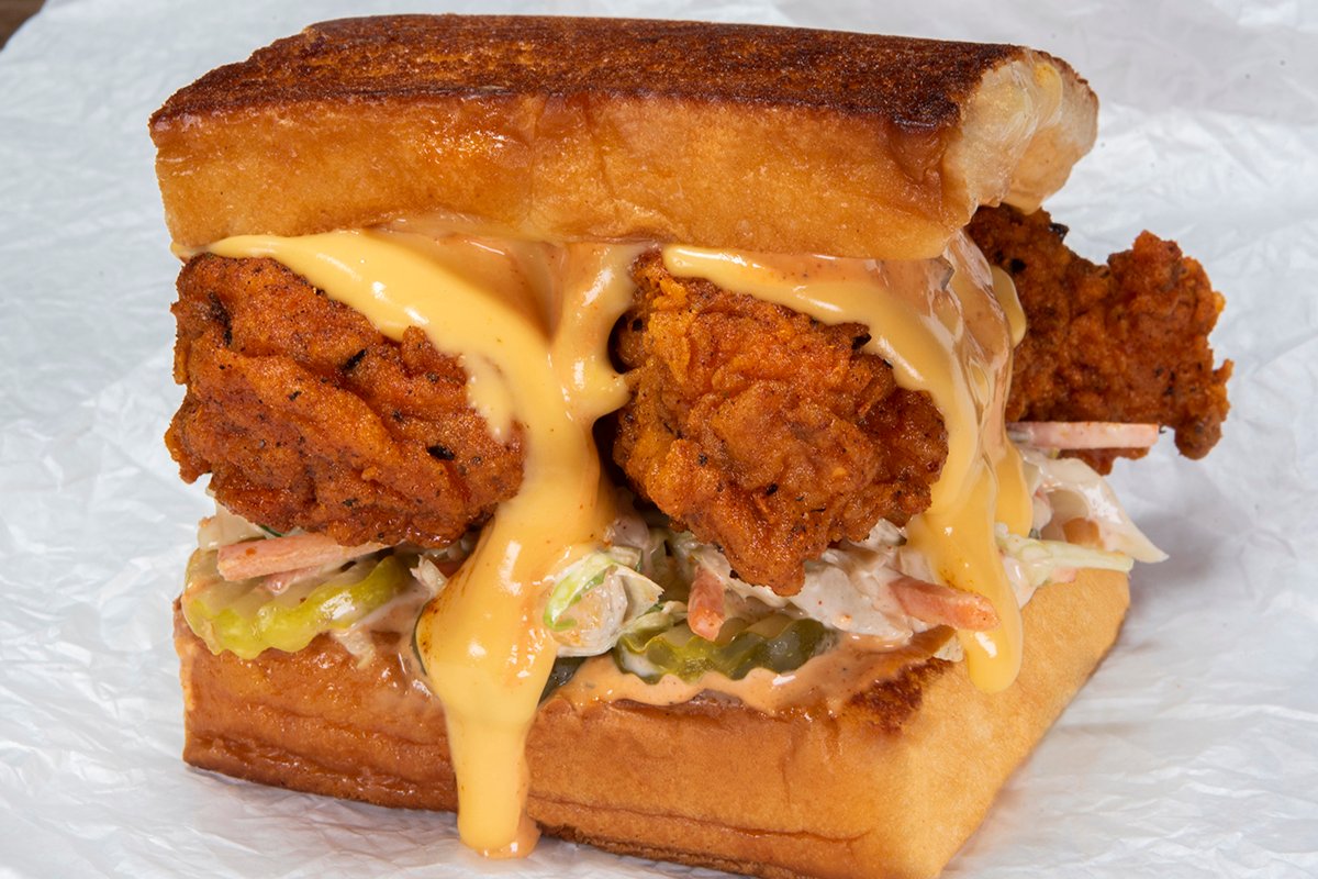 Order THE CHEESY CHICK food online from Bad Mutha Clucka store, West Covina on bringmethat.com