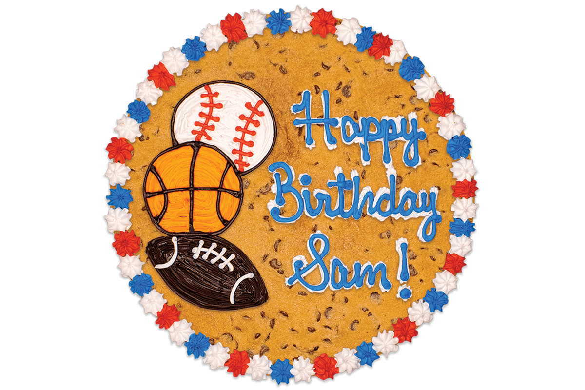 Order #412: Birthday Sports food online from Nestle Toll House Cafe store, Friendswood on bringmethat.com