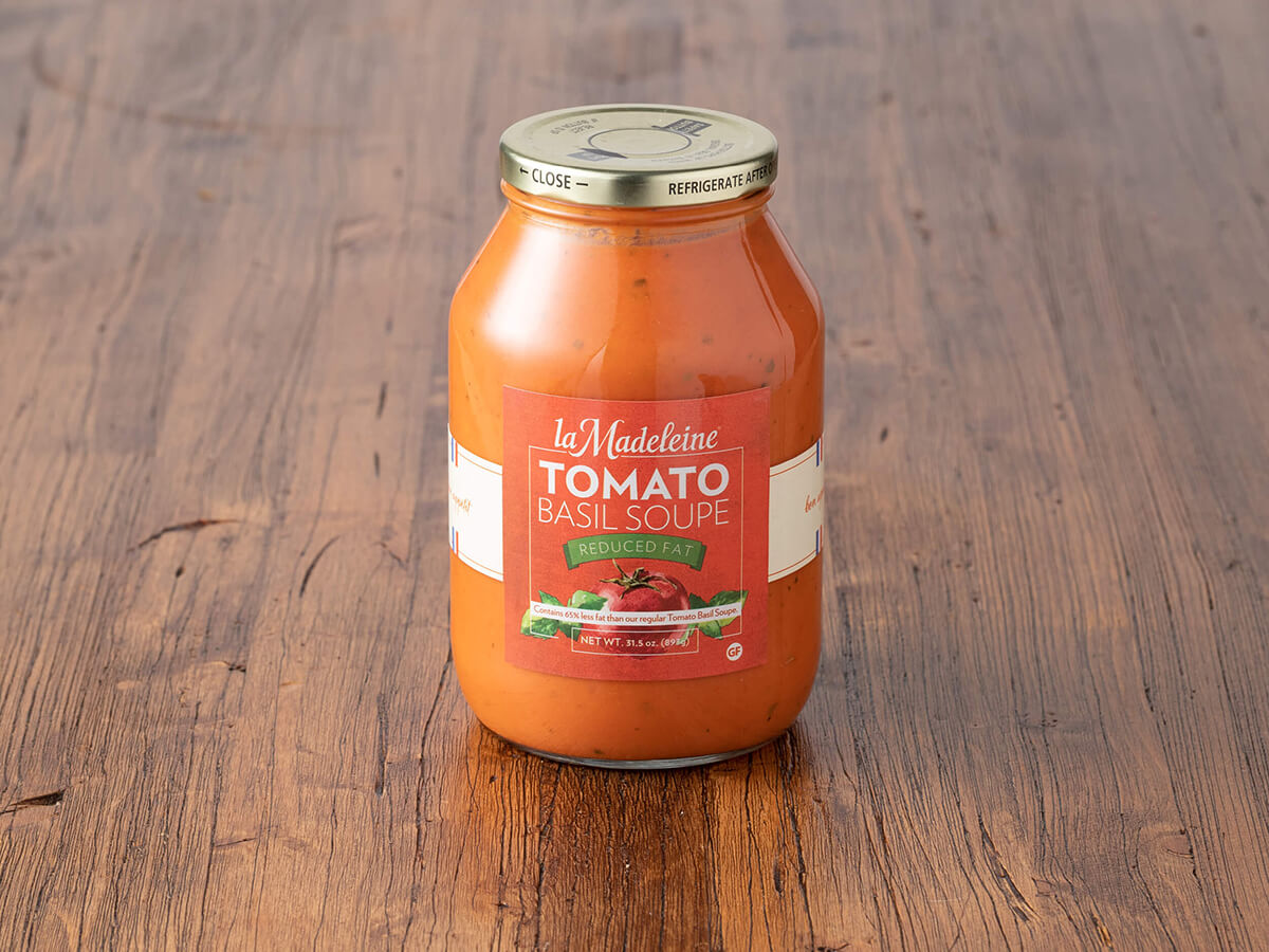 Order Tomato Basil Soup Reduced Fat food online from La Madeleine store, Dallas on bringmethat.com