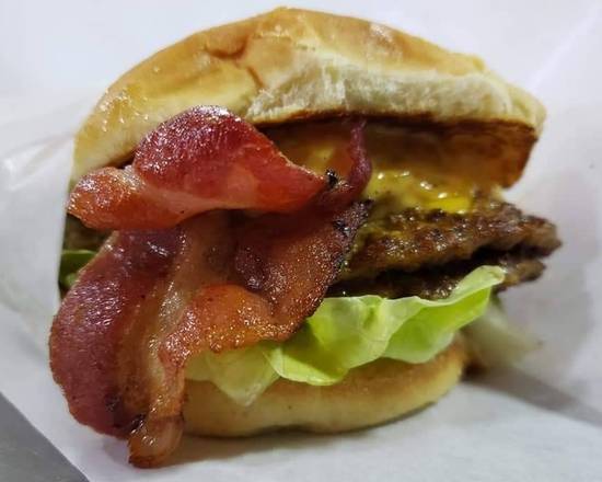 Order Bacon Cheeseburger (quarter pound 100% beef) food online from Hoosier Burger Co. store, Evansville on bringmethat.com
