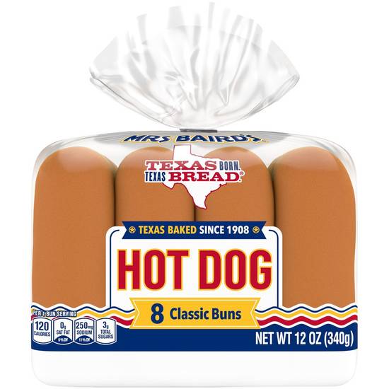 Order Mrs Baird's · Hot Dog Classic Buns (8 buns) food online from United Supermarkets store, Plainview on bringmethat.com
