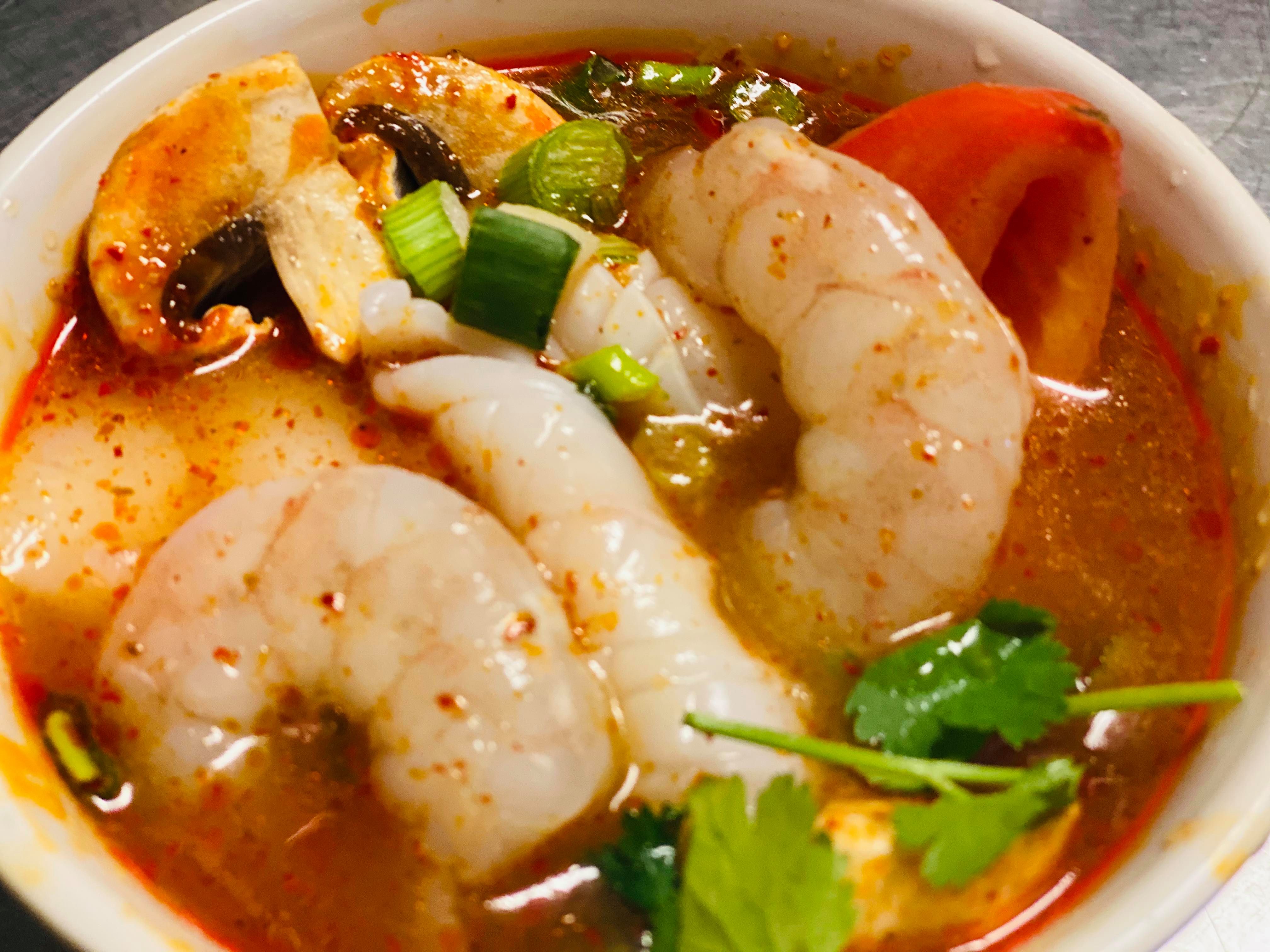 Order Tom Yum Soup food online from Brown Rice Thai Cuisine store, West Boylston on bringmethat.com
