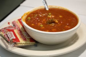 Order BEEF VEGETABLE SOUP (BOWL) food online from Millers Country Kitchen store, Middletown on bringmethat.com