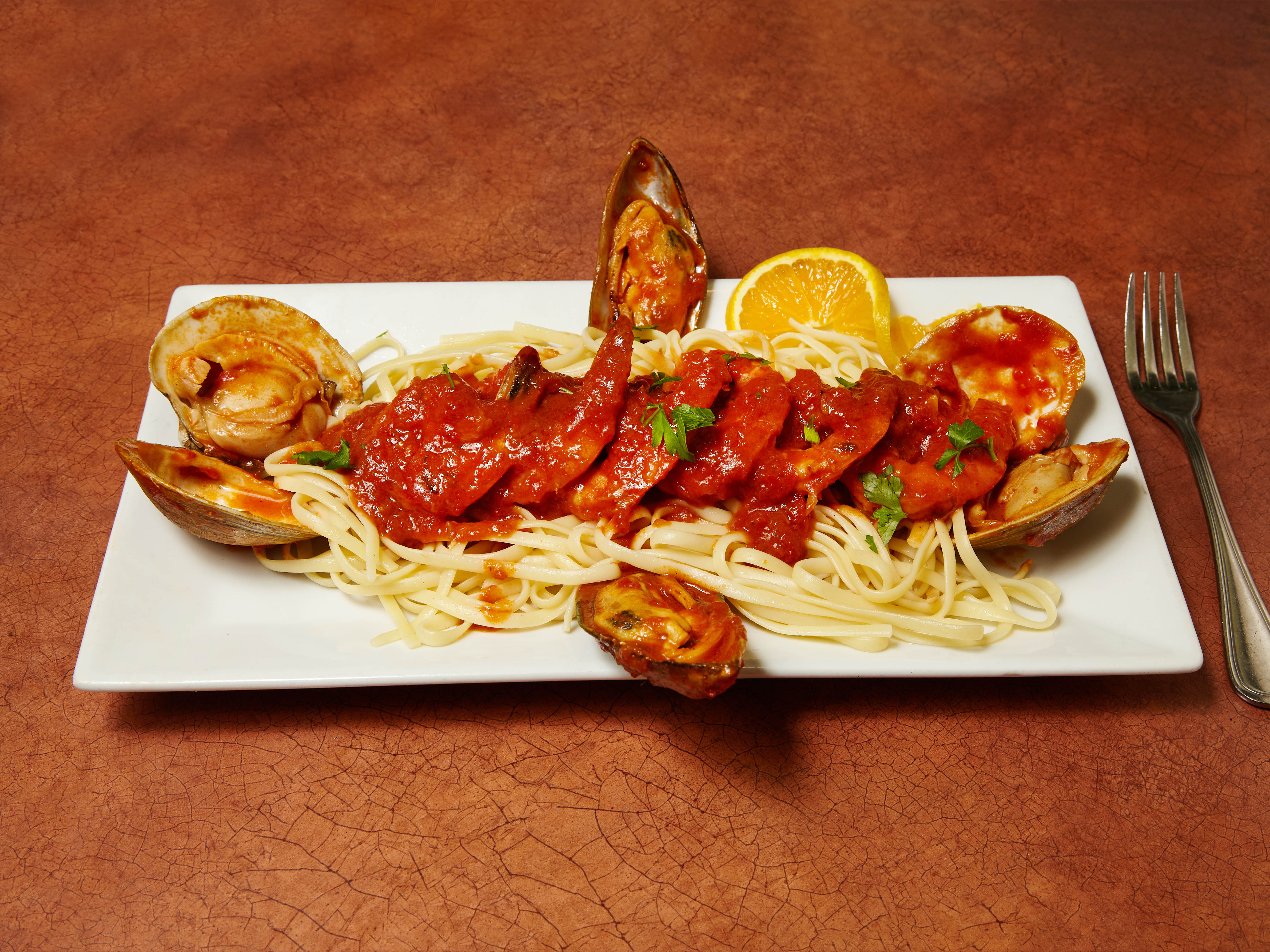 Order Seafood Fra Diavolo food online from Mirage diner store, Brooklyn on bringmethat.com