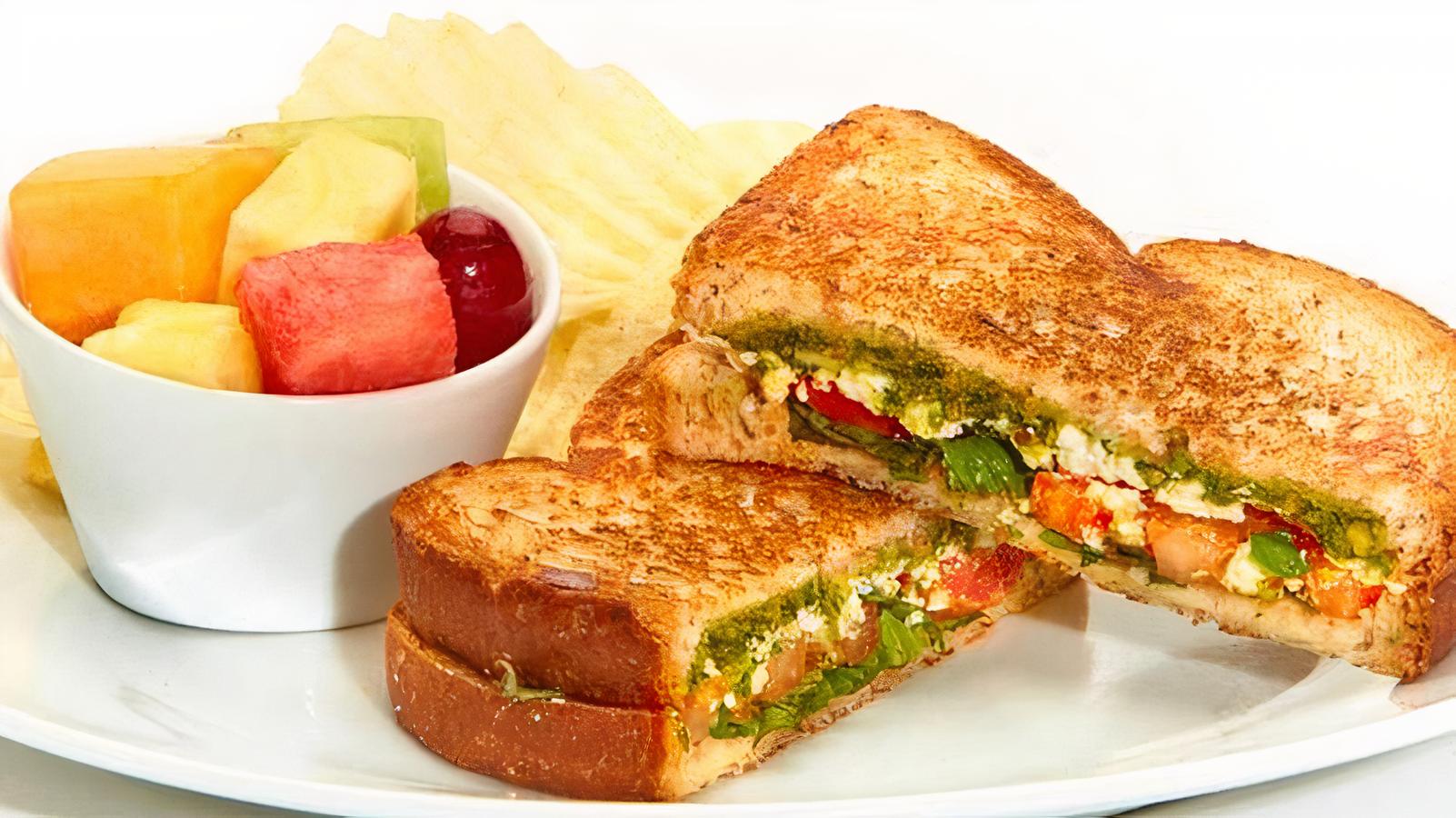 Order Tomato-Basil Sandwich food online from Taziki Cafe store, Tuscaloosa on bringmethat.com