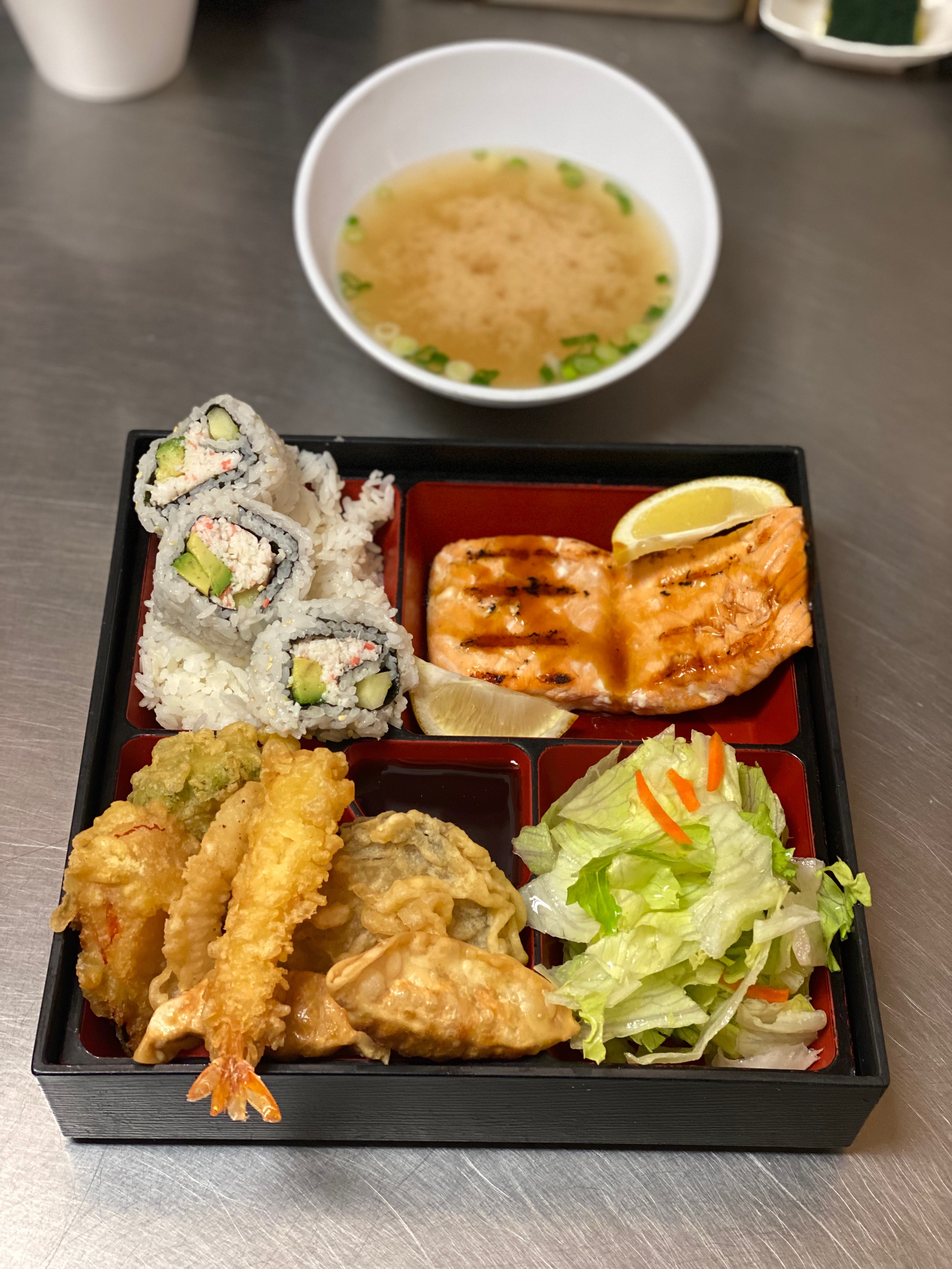 Order Salmon Bento Box food online from Joy Teriyaki store, Troutdale on bringmethat.com