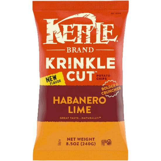 Order Kettle Chips Krinkle Cut Habanero Lime Chips food online from IV Deli Mart store, Goleta on bringmethat.com