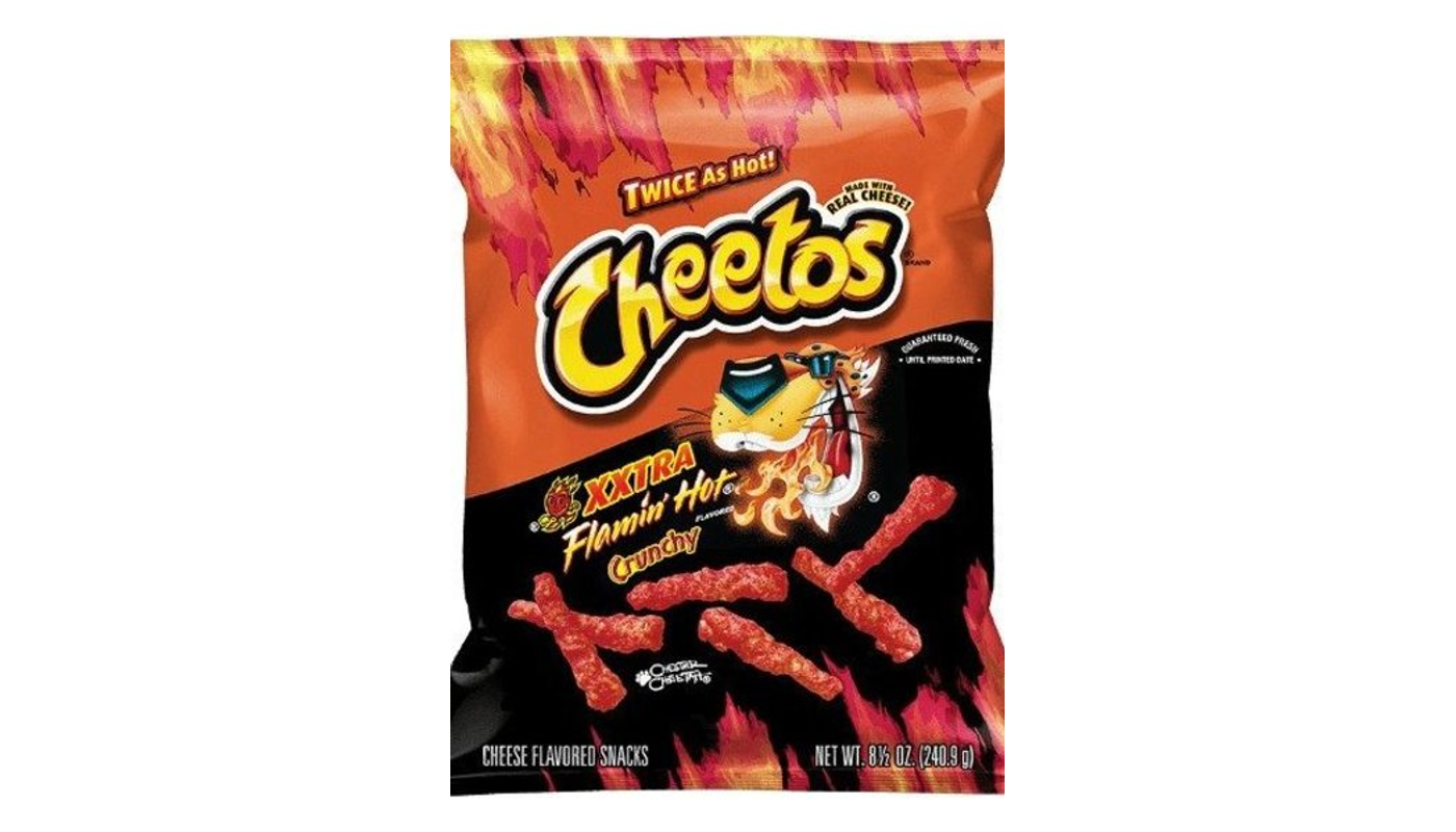 Order Cheetos Crunchy  Xxtra Flamin' Hot 3.25 oz food online from Plaza Market store, Baldwin Park on bringmethat.com