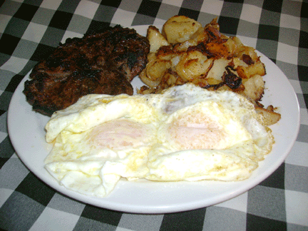 Order 10 oz. Black Diamond Steak, Home fries food online from Main Street Grill store, Muncy on bringmethat.com