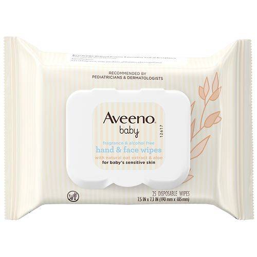 Order Aveeno Baby Hand & Face Cleansing Wipes with Oat Extract Fragrance-Free - 25.0 ea food online from Walgreens store, Denham Springs on bringmethat.com