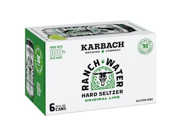 Order Karbach Brewing Co. Ranch Water Original Hard Seltzer - 6x 12oz Cans food online from Jacob's Liquor store, Sachse on bringmethat.com