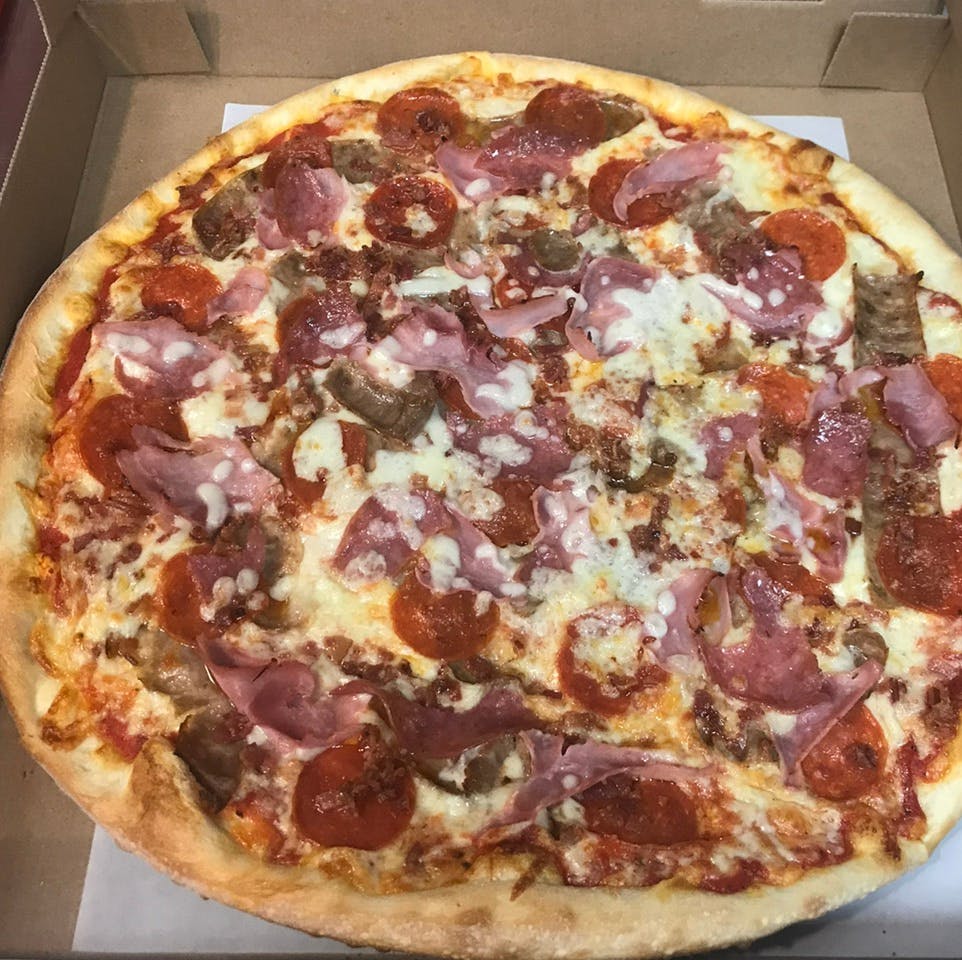 Order Personal Meat Lover's Pizza - Personal food online from Davila's Pizza & Restaurant store, Hackettstown on bringmethat.com