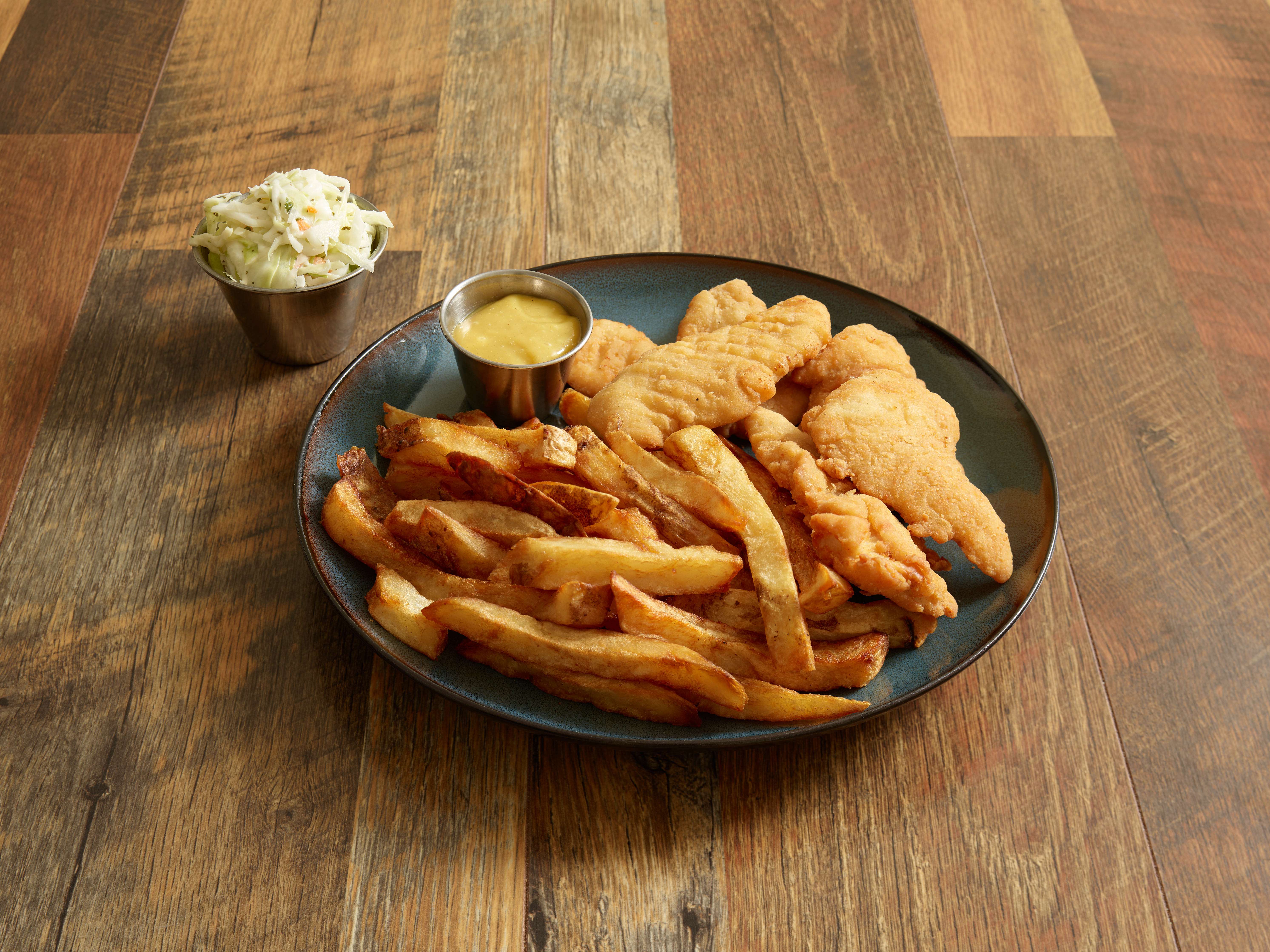 Order 5 Piece Chicken Fingers and fries food online from The Fish & Chip store, South Burlington on bringmethat.com