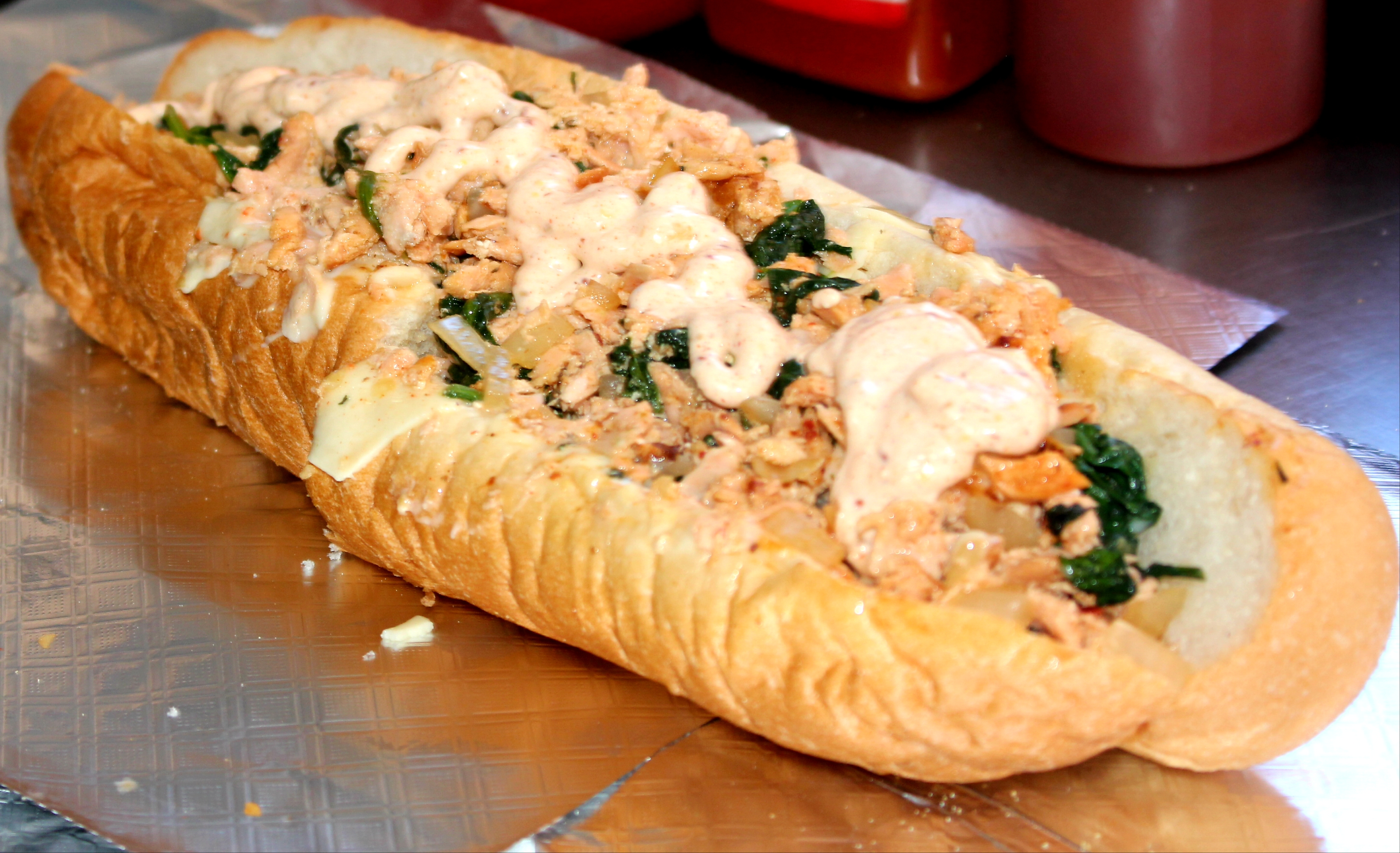 Order Salmon Cheesesteak  food online from Chef Sheed Bbq Shack store, Atlantic City on bringmethat.com
