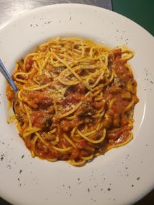 Order Spaghetti & Mushrooms food online from Ny Pizza Pasta store, Bedford on bringmethat.com