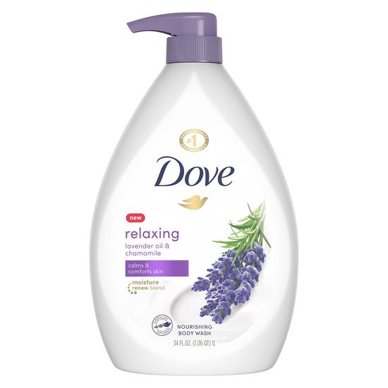 Order Dove Lavender Oil and Chamomile Relaxing Body Wash Pump Calms & Comforts Skin, 34 OZ food online from CVS store, INGLEWOOD on bringmethat.com