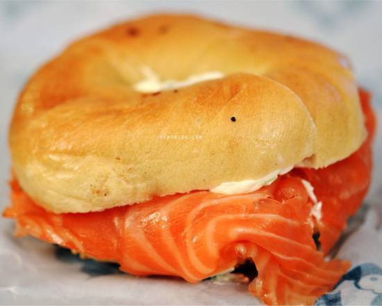 Order Smoked Salmon Bagel with Cream Cheese food online from Eggs & Sushi store, Springfield on bringmethat.com