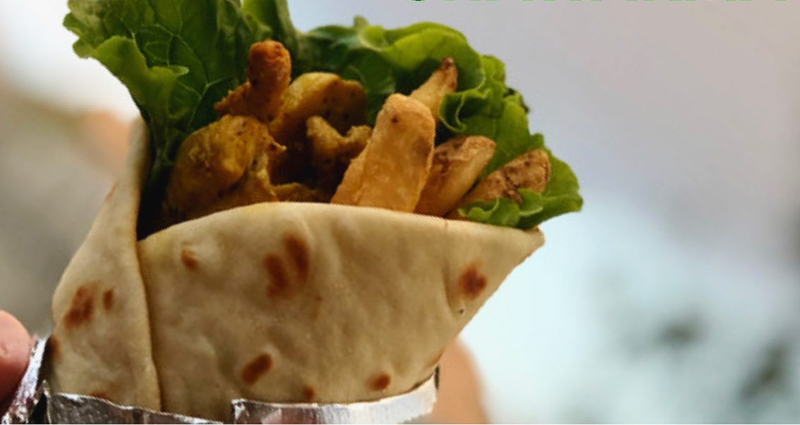 Order Chicken Shawarma with Fries food online from 7 Monks Café store, New Braunfels on bringmethat.com