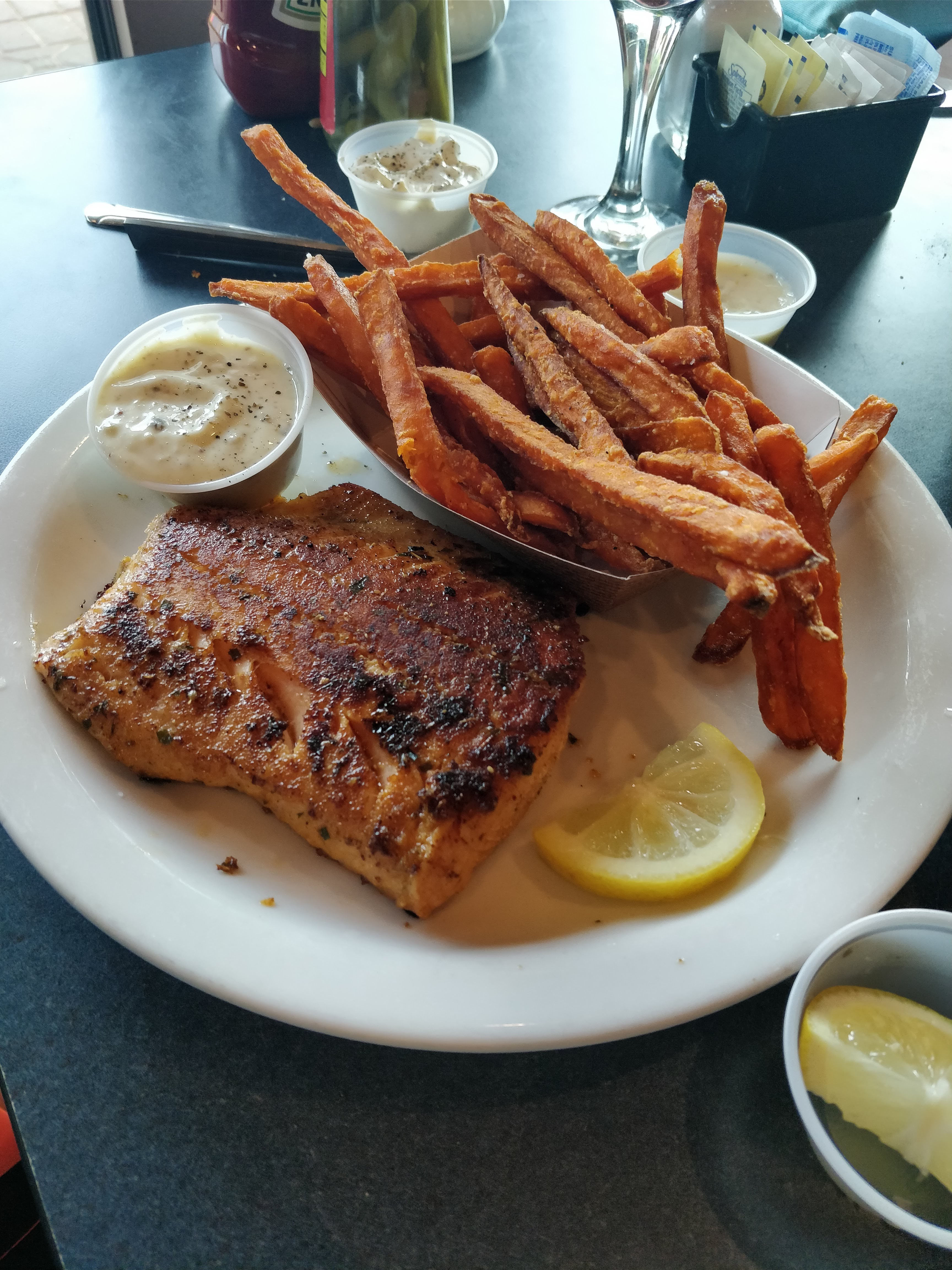 Order GRILLED SALMON food online from West Cobb Diner store, Marietta on bringmethat.com
