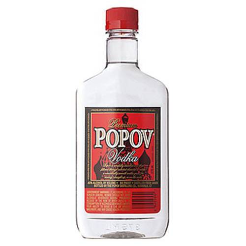 Order Popov Vodka - 375ml/Single food online from Bottle Shop & Spirits store, Los Alamitos on bringmethat.com