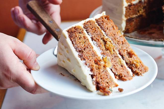 Order Carrot Cake Slice food online from Founding Farmers store, Hunter Mill on bringmethat.com