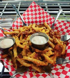 Order Bacon Cheese Fries food online from Bunny Onion Burgers store, Oklahoma City on bringmethat.com