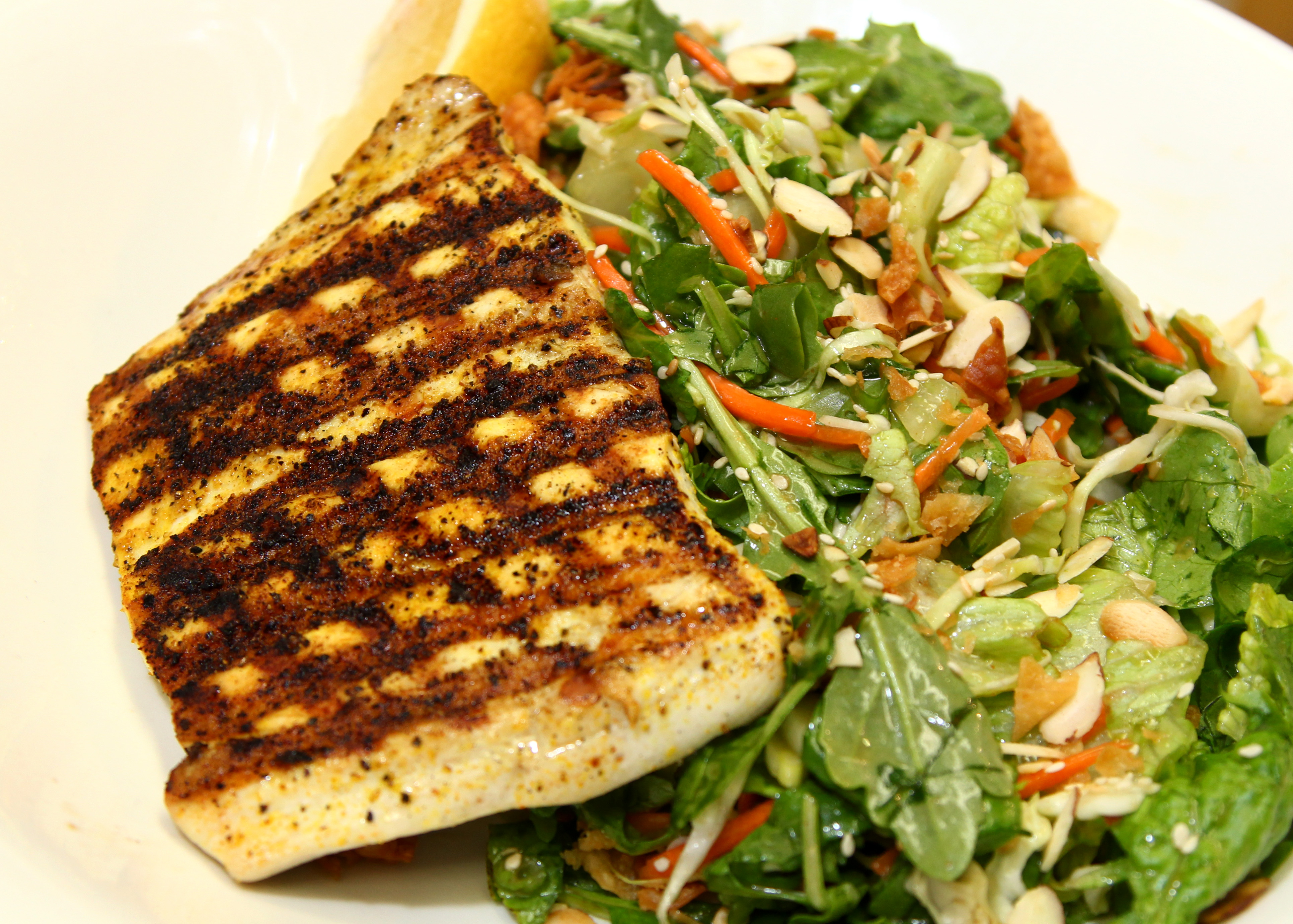 Order Northern Halibut Plate (w) food online from Bluesalt Fish Grill store, Redondo Beach on bringmethat.com