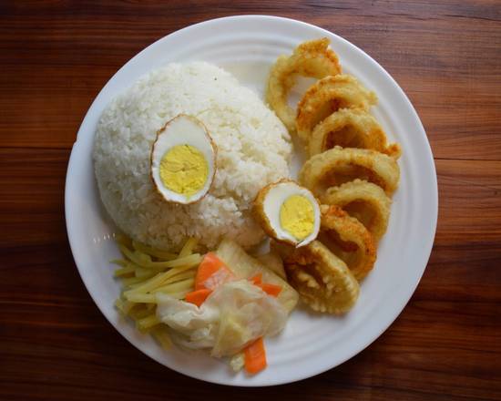 Order Calamari with Rice food online from Tapioca House store, Austin on bringmethat.com