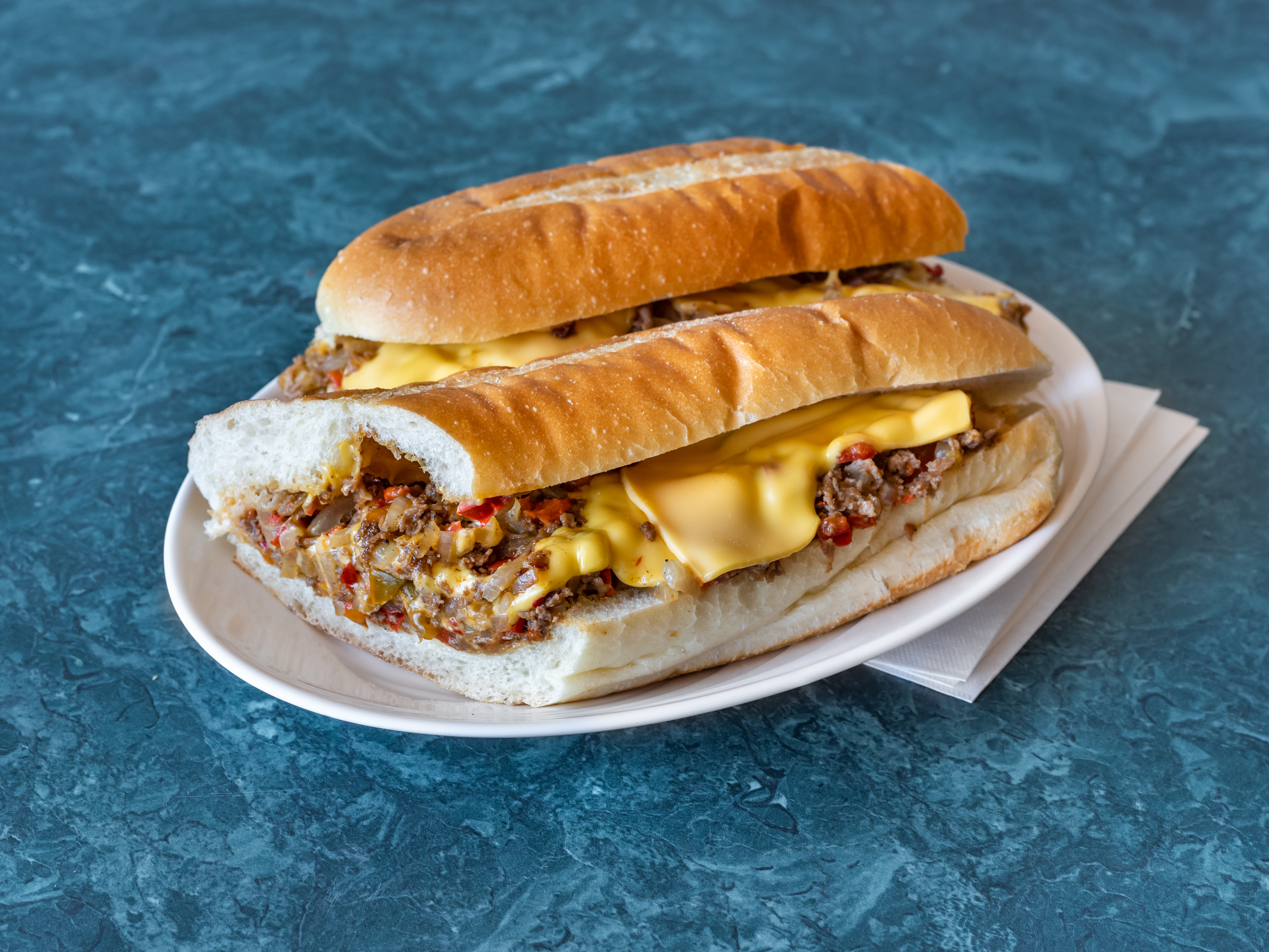 Order 20. Philly Cheesesteak Sandwich food online from Guidos Pizza store, Eatontown on bringmethat.com