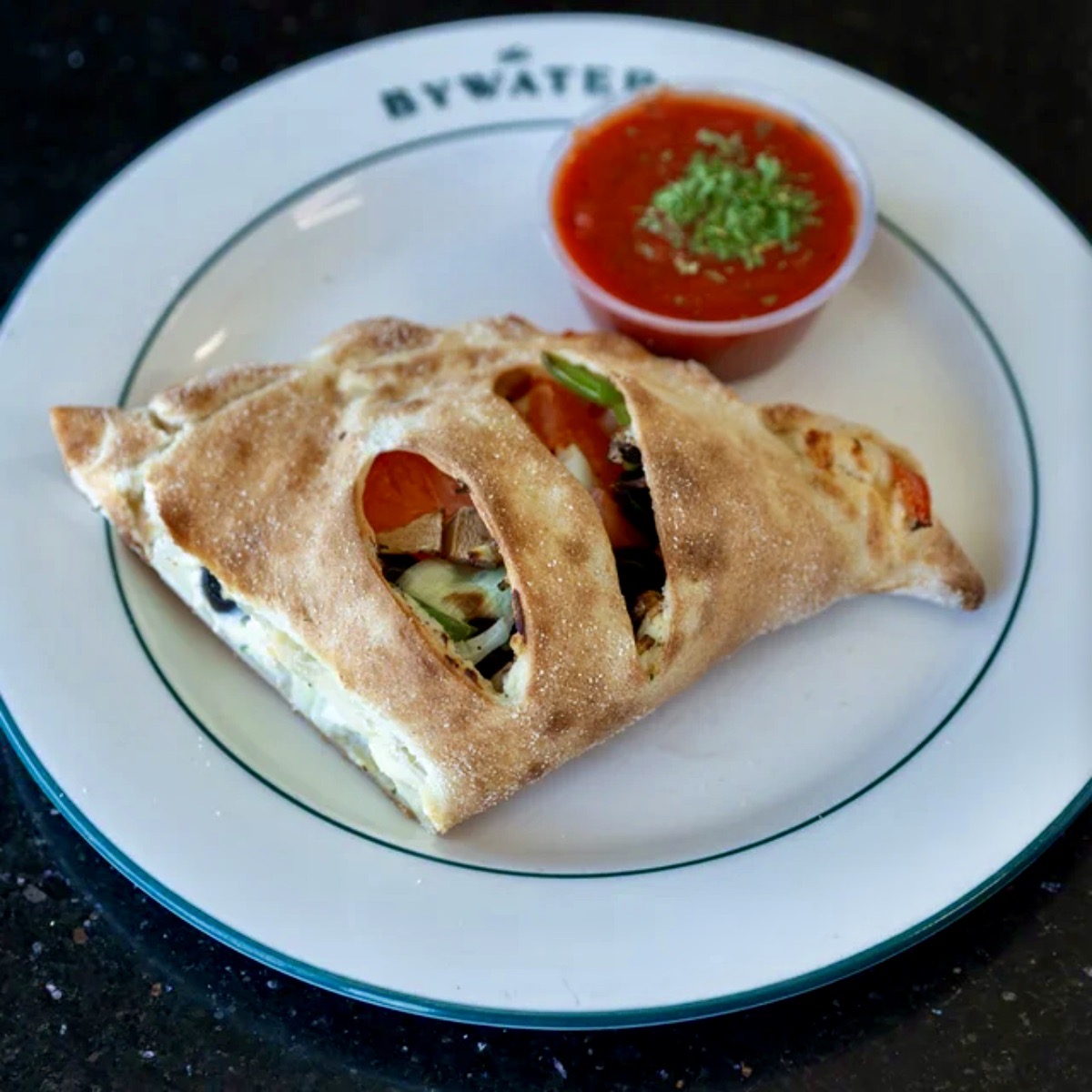 Order Vegetarian Calzone food online from Ameci Pizza & Pasta - Lake Forest store, Lake Forest on bringmethat.com