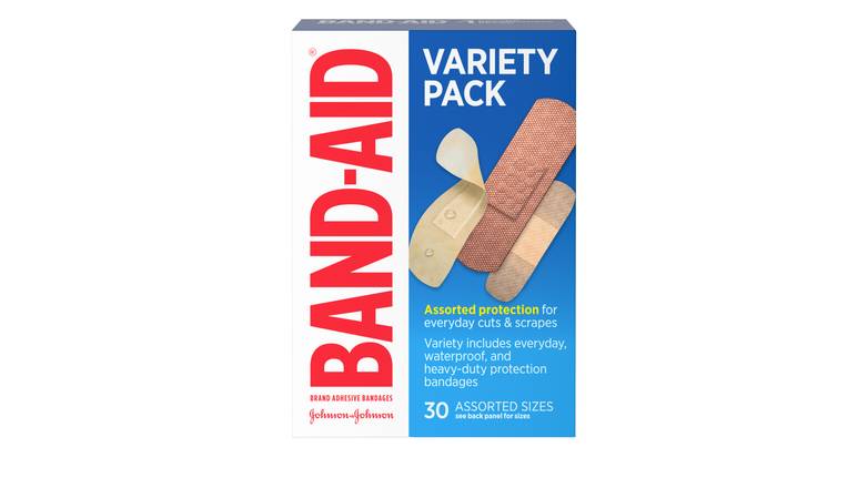 Order Johnson And Johnson Variety Band Aid - 30 Count food online from Trumbull Mobil store, Trumbull on bringmethat.com