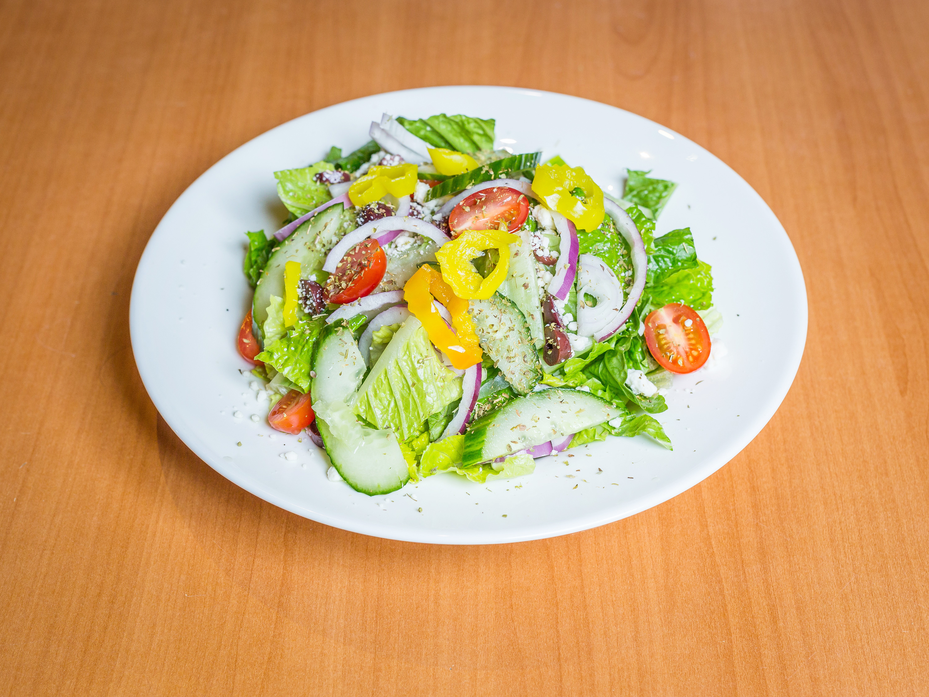 Order Greek Salad food online from Famous Browns Fried Chicken store, Chicago on bringmethat.com