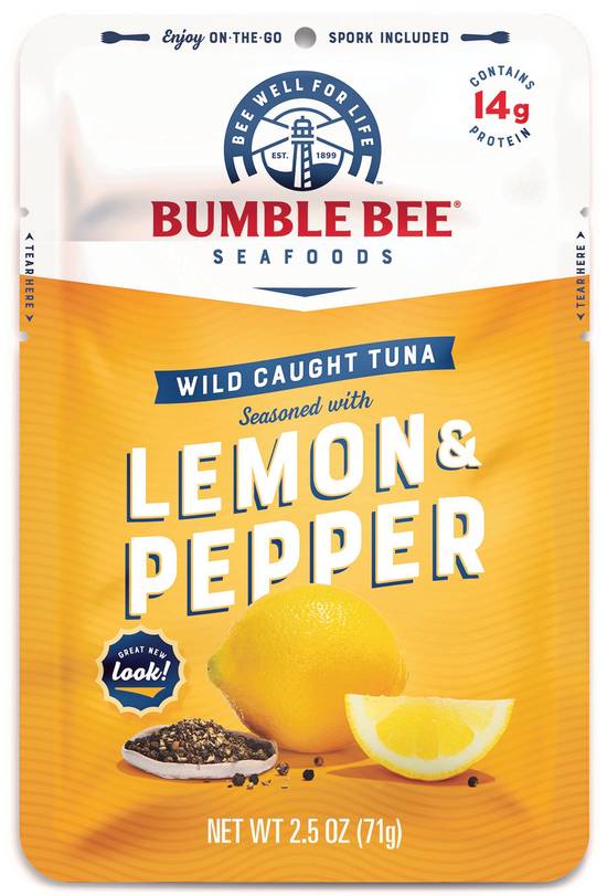 Order Bumble Bee Lemon & Pepper Wild Caught Tuna Pouch, 2.5 OZ food online from CVS store, LA QUINTA on bringmethat.com