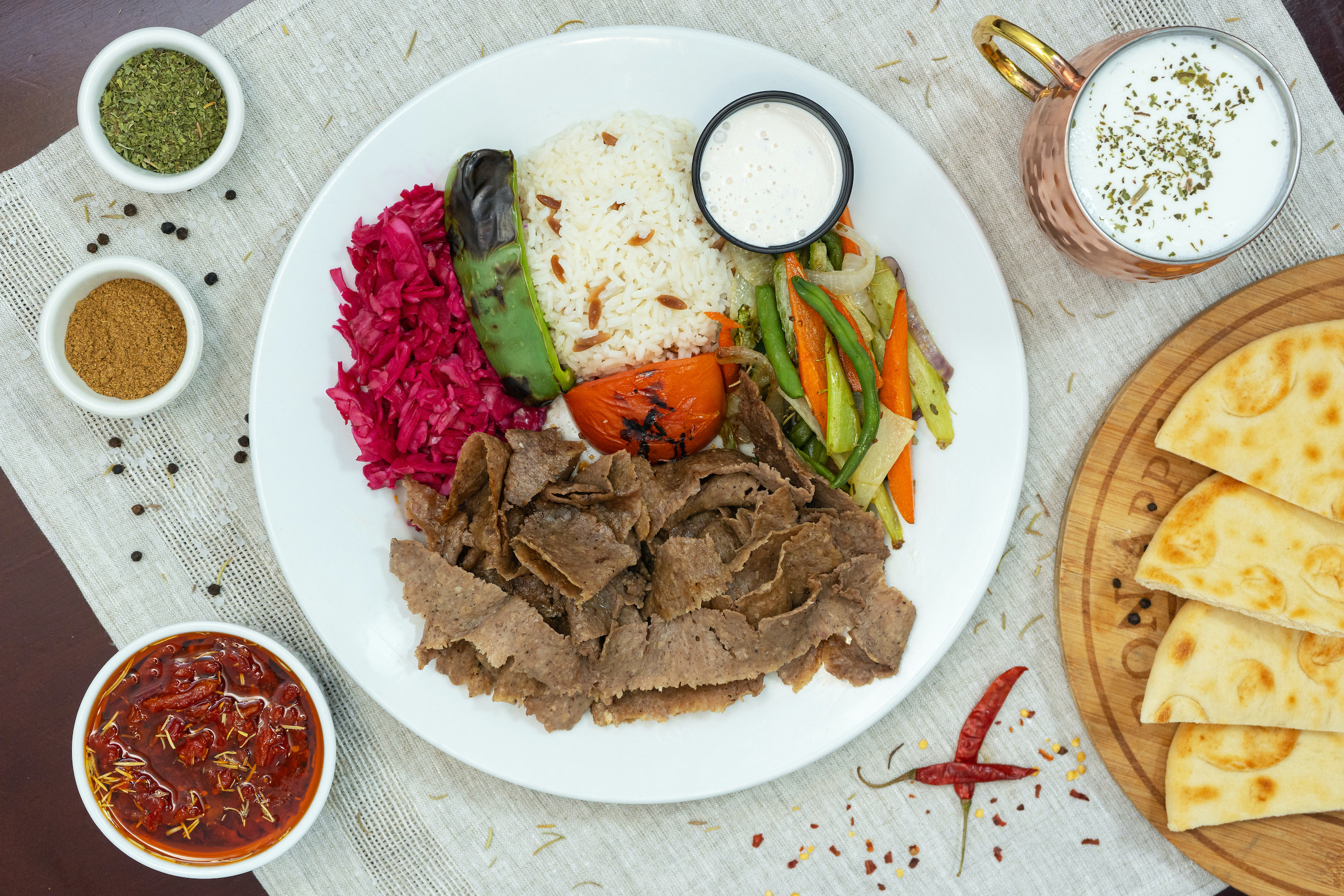 Order Döner Kebab (Ground, Turkish Style Gyro) food online from Istanbul Grill California store, Fountain Valley on bringmethat.com