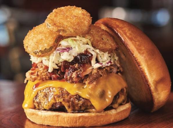 Order Signature BBQ Burger food online from Smokey Bones store, Wilkes Barre on bringmethat.com