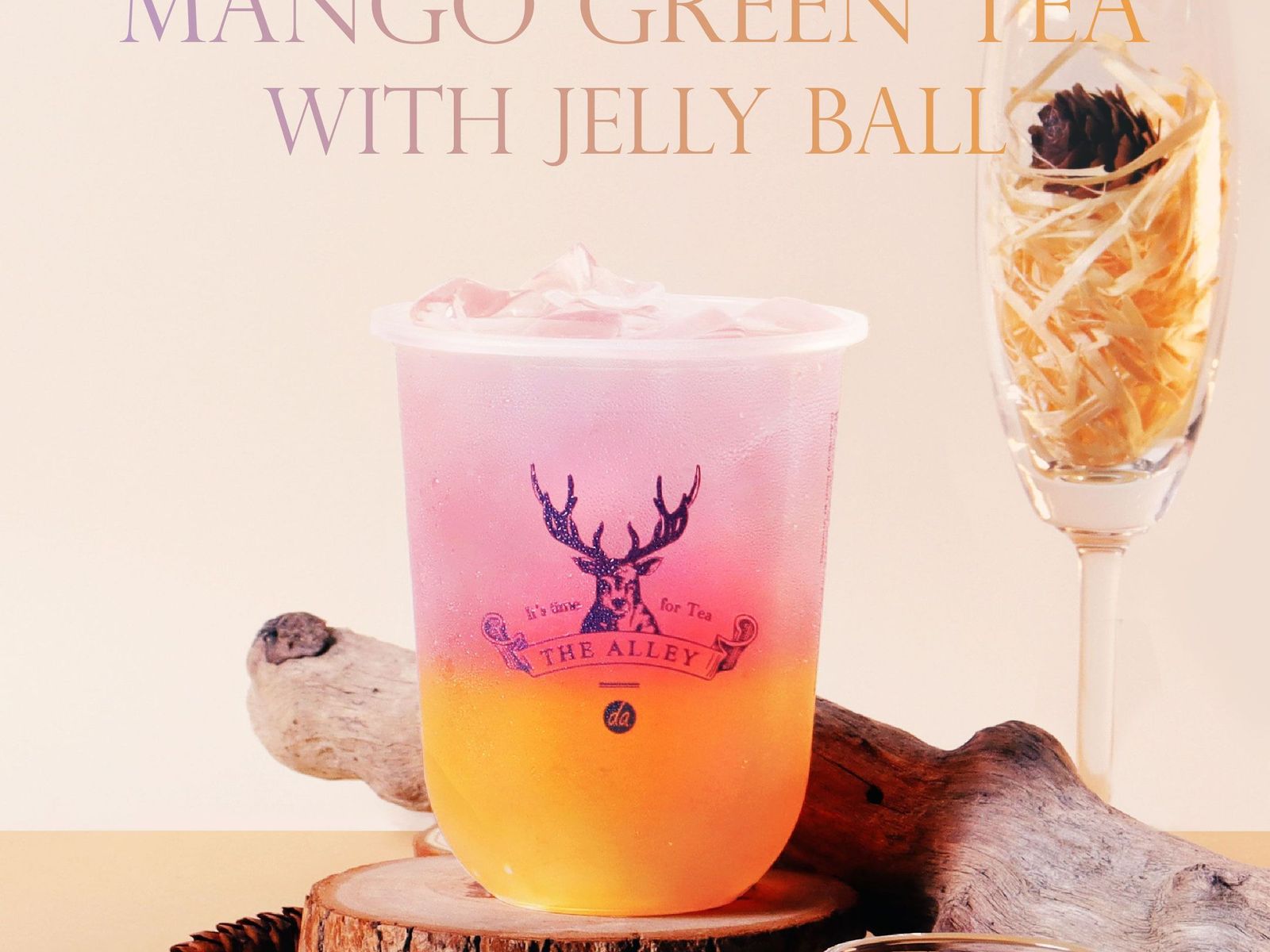 Order Mango Green Tea w Jelly ball food online from The Alley store, San Gabriel on bringmethat.com